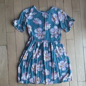 Floral Blue Kids Dress